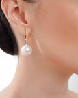 Shinkai White Diamond South Sea Pearl Earrings