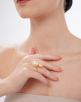 Golden Yin & Yang South Sea Pearls Ring