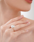 White Keshi South Sea Pearl Ring
