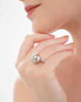 Black Tahiti Diamond Pearl Ring